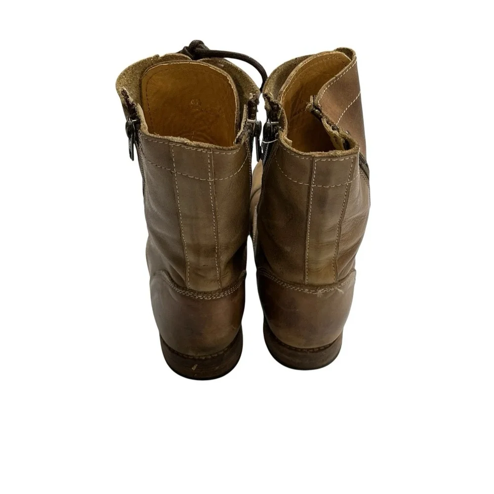 Bed Stu Boots Bonnie Lace Up Combat Ankle Brown‎ Distress Leather Size 8.5 Boho